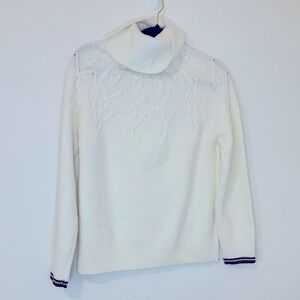 Tommy Hilfiger Preppy White Turtleneck- Medium